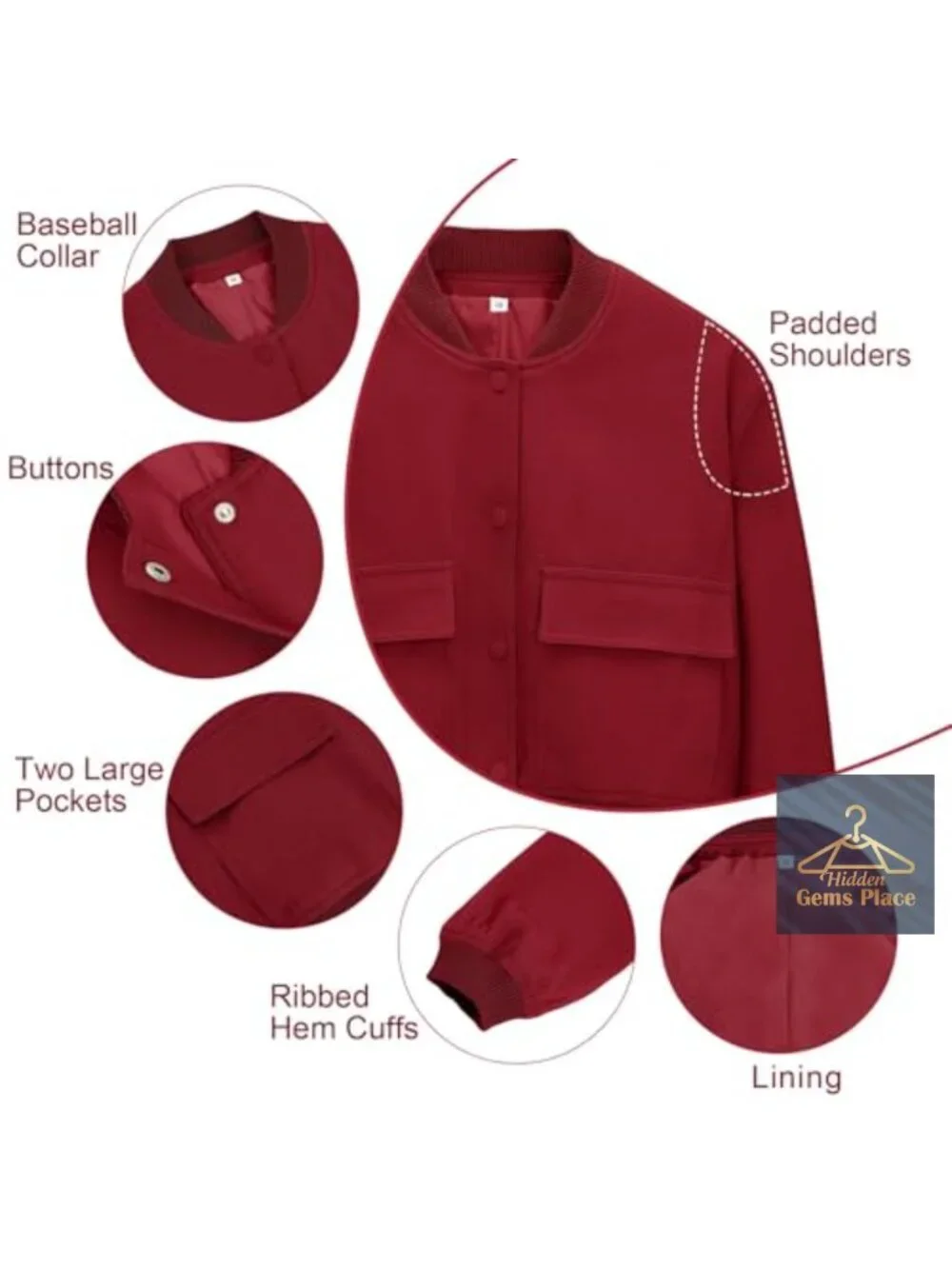 Cropped Bomber Jacket Women Short Trendy Casual Varsity